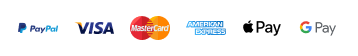 payment methods: paypal, visa, mastercard, american express